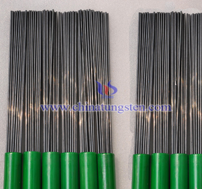 Tungsten electrode(black bars)