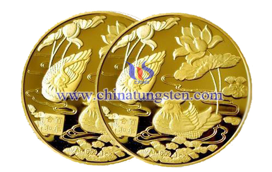 金婚用钨镀金金币 金婚用钨镀金金币