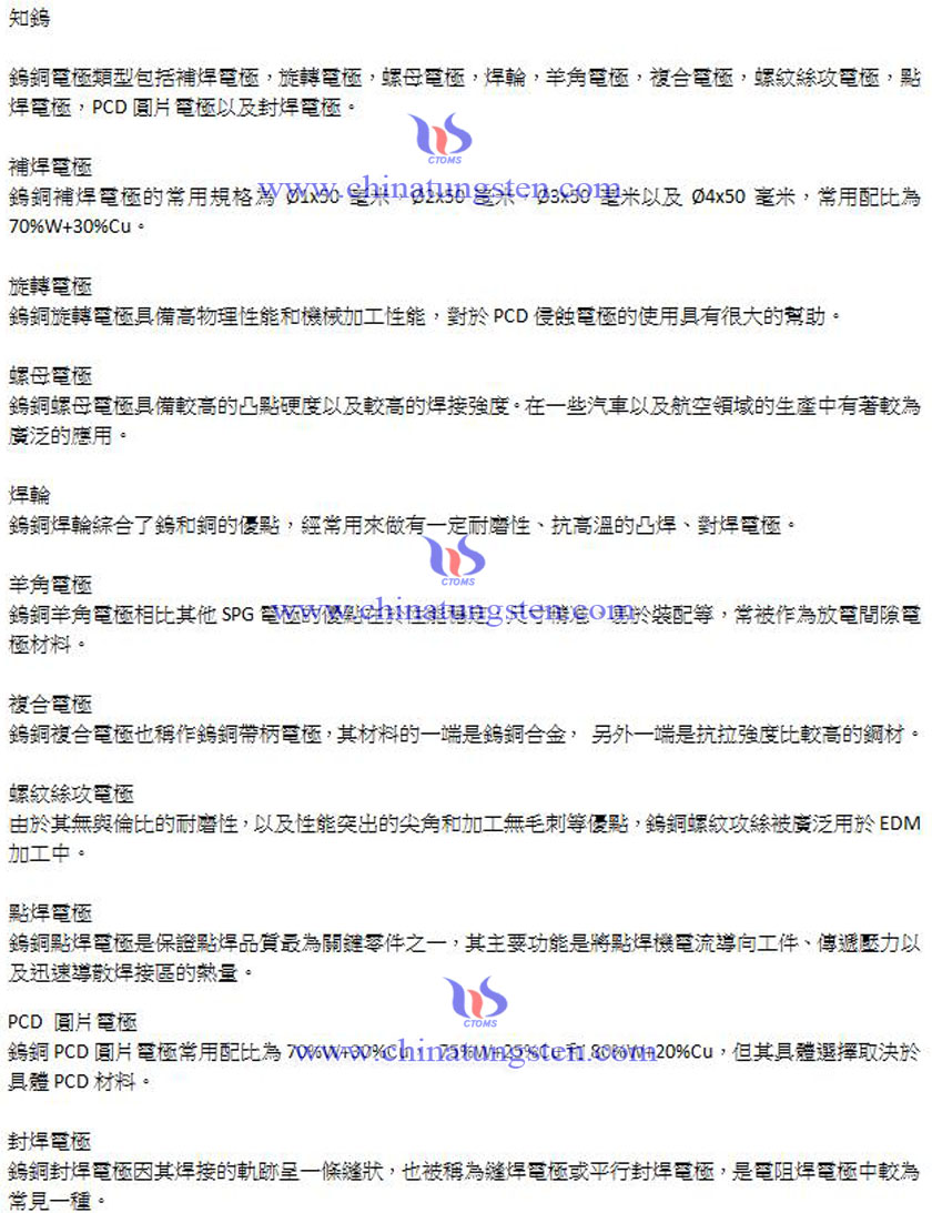 鎢銅電極圖片
