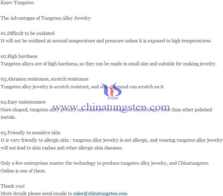 The Advantages of Tungsten Alloy Jewelry Image