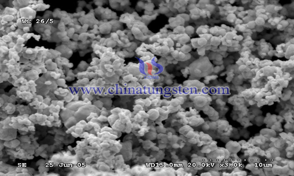 submicron tungsten powder electron microscope image