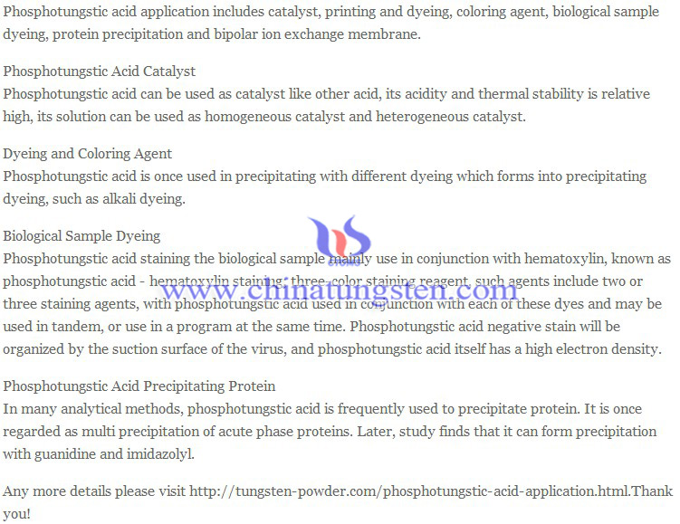 phosphotungstic acid application image
