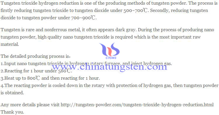 tungsten trioxide hydrogen reduction image