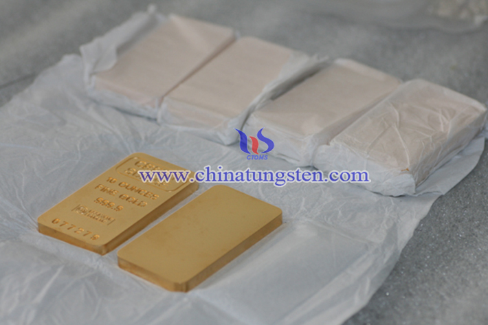 gold plated tungsten alloy bar picture