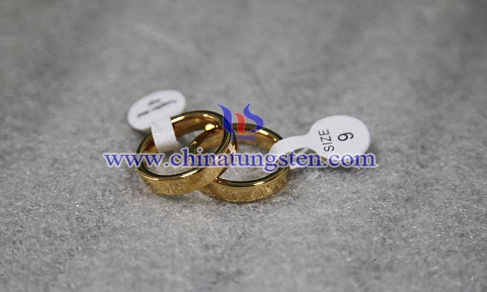 gold plated tungsten wedding ring picture