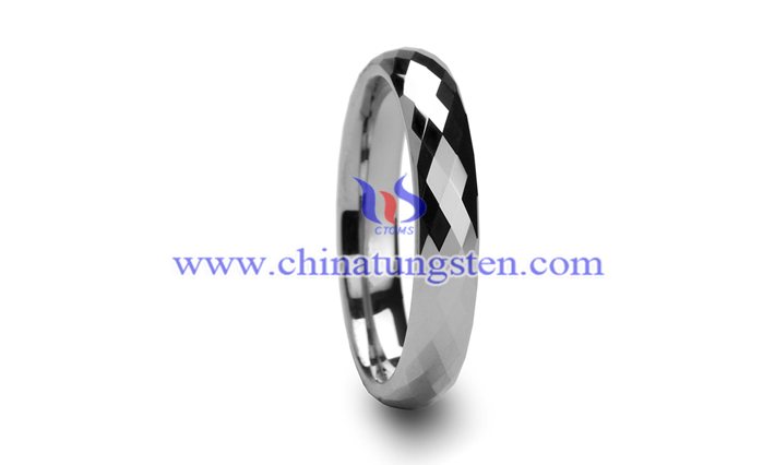 diamond faceted tungsten ring picture