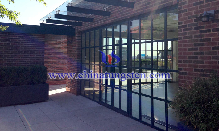 tungsten oxide applied for energy efficient building glass picture