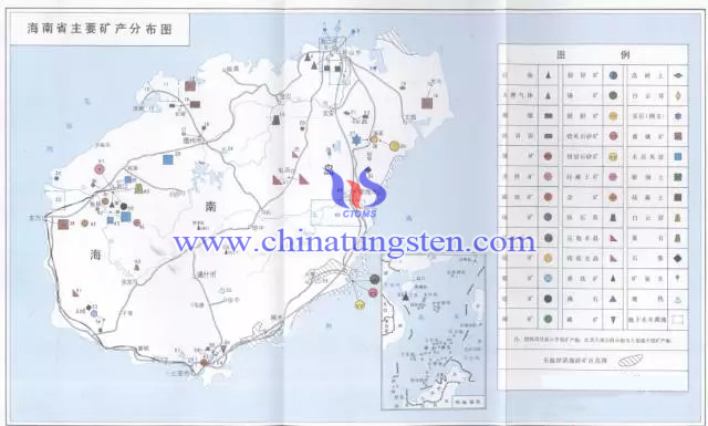 海南省主要矿产分布图