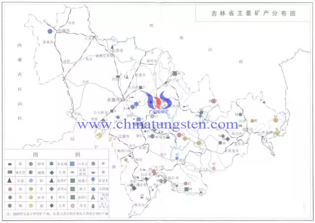 吉林省主要矿产分布图