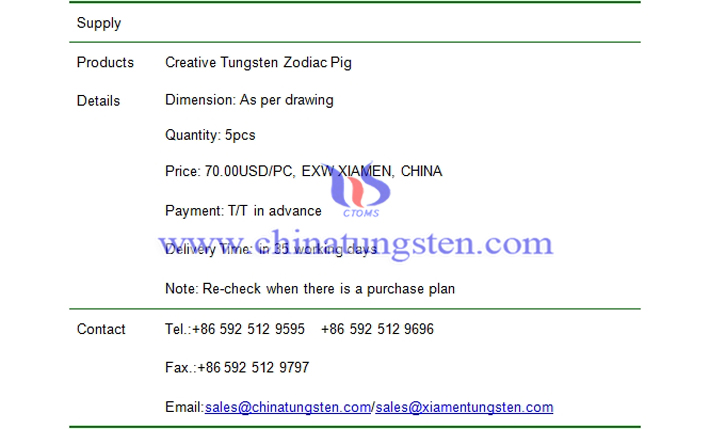 creative tungsten zodiac pig price picture