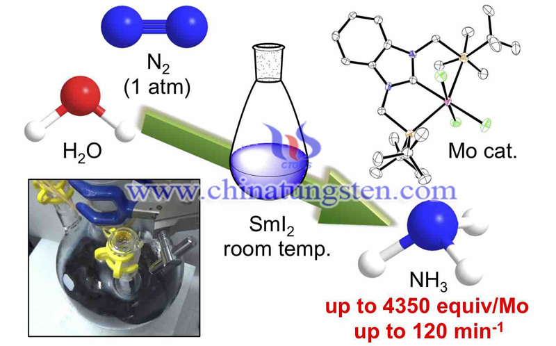 molybdenum-catalyzed ammonia production with samarium diiodide and alcohols or water image