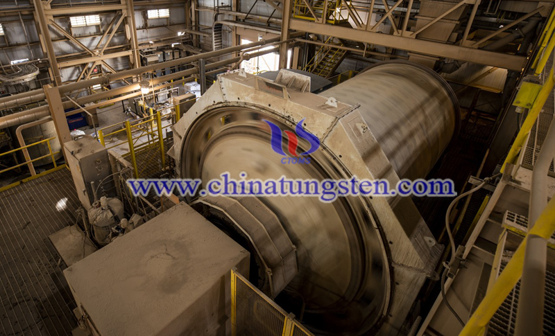a ball mill turns during processing at a mine in Mountain Pass image