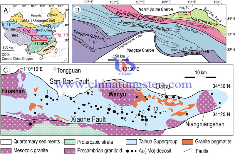geology and distribution of orogenic Mo Au deposits image