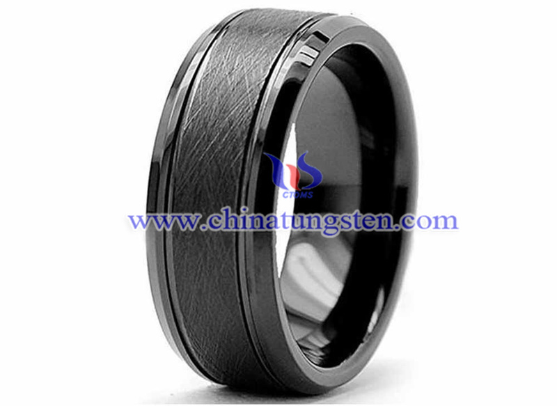 brushed all-black tungsten carbide band image