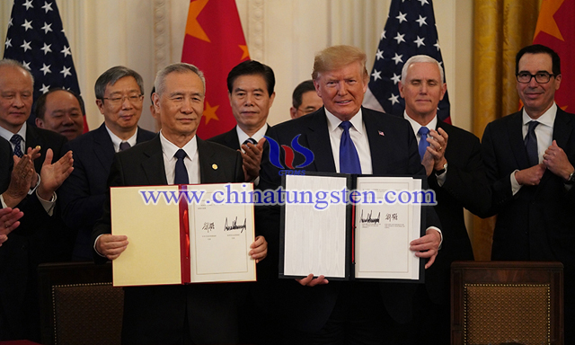 中美第一階段經貿協定簽署