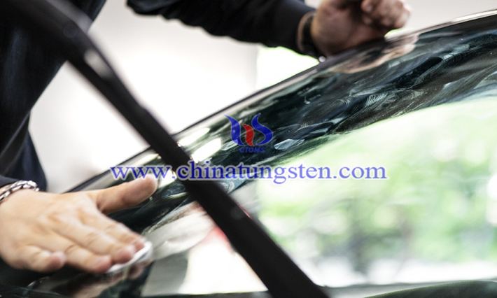 Cs doped tungsten oxide nanoparticles applied for car heat insulation film picture