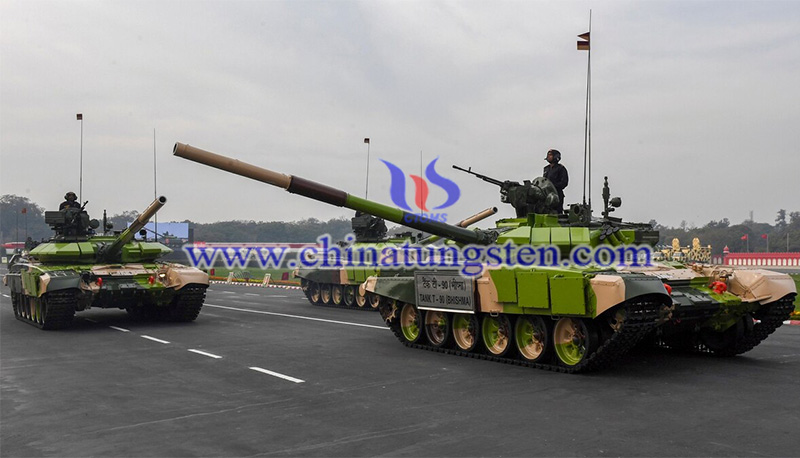 Indian Army T-90 tanks take part during the Army Day parade in New Delhi image