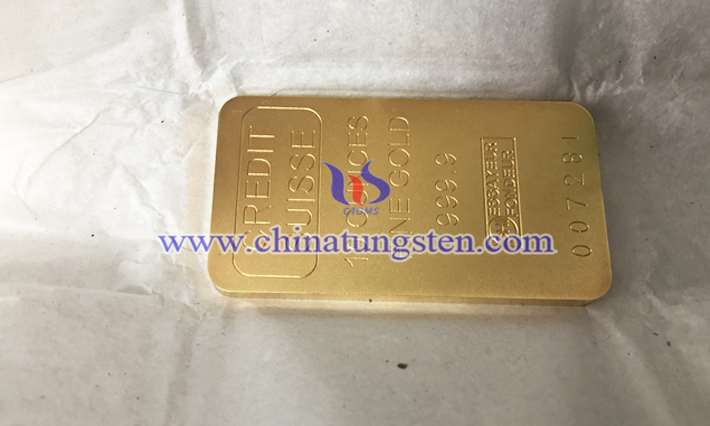tungsten gold plated ingot picture