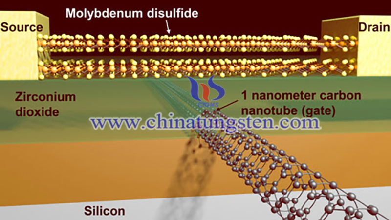 Molybdenum disulfide used in a transistor image