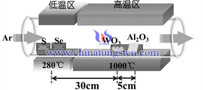 化学气相沉积方法制备硒掺杂二硫化钨图片