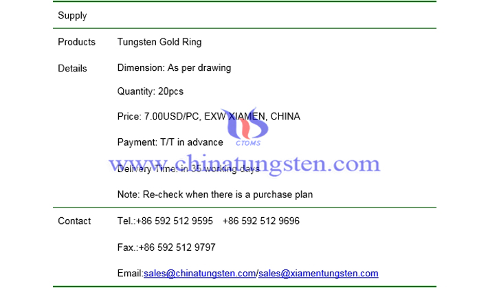 tungsten gold ring price picture