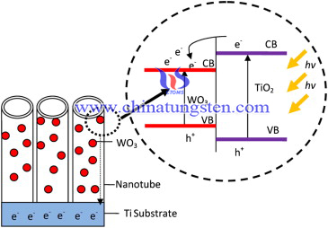 Image of working of TiO2-WO3 photoelectrodes