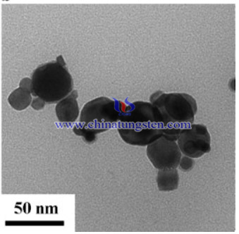 TEM image of nanosized tungsten 