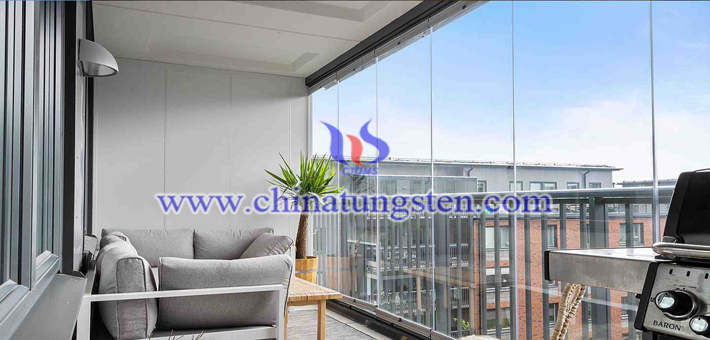 Cs0.33WO3 nanopowder applied for balcony thermal insulating glass coating picture