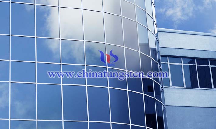 cesium tungsten oxide applied for green building glass curtain wall picture