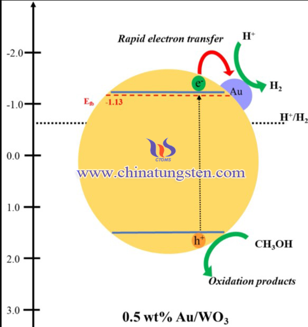 Photocatalytic activity of Au-WO3