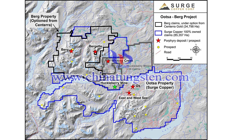 Map of the Huckleberry mining district image