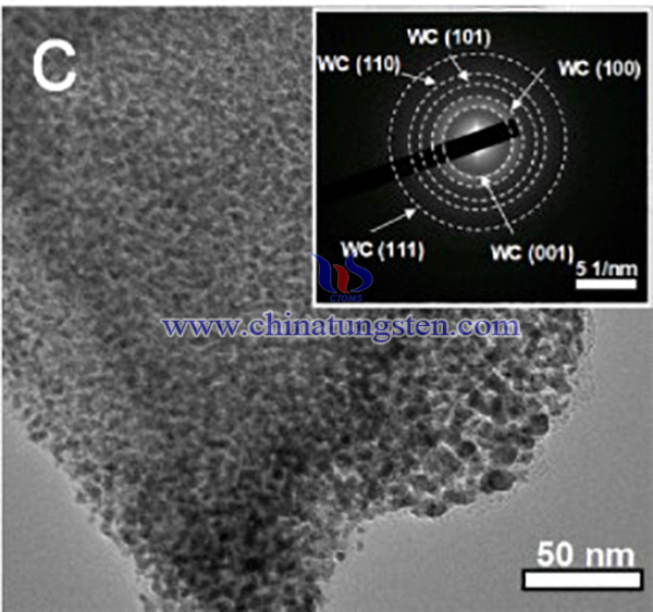 TEM  image of Mo-WC@NCS