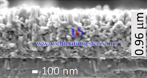 SEM image of nanosized tungsten trioxide nanorod array film