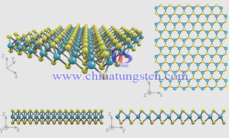 MoS2 crystal structure image MoS2 crystal structure image