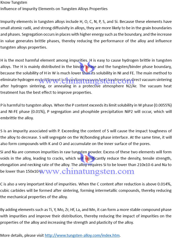  tungsten alloys impurities influence image
