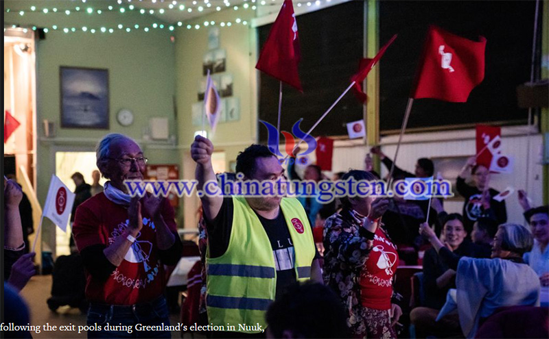 Celebrate following the exit pools during Greenland election in Nuuk image