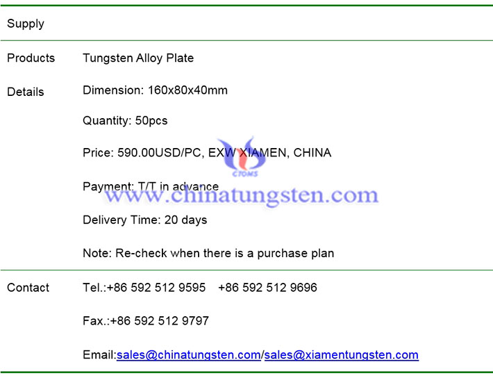 tungsten alloy plate price image