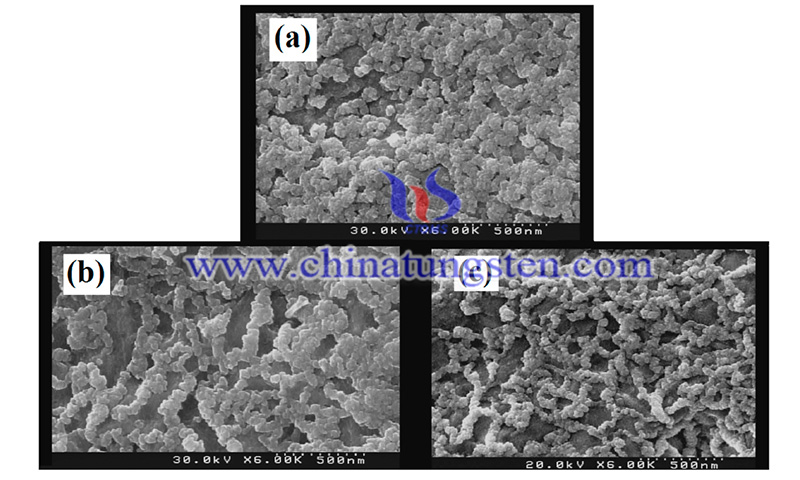不同O2-Arratios比率下的氧化钨样品的SEM图像图片