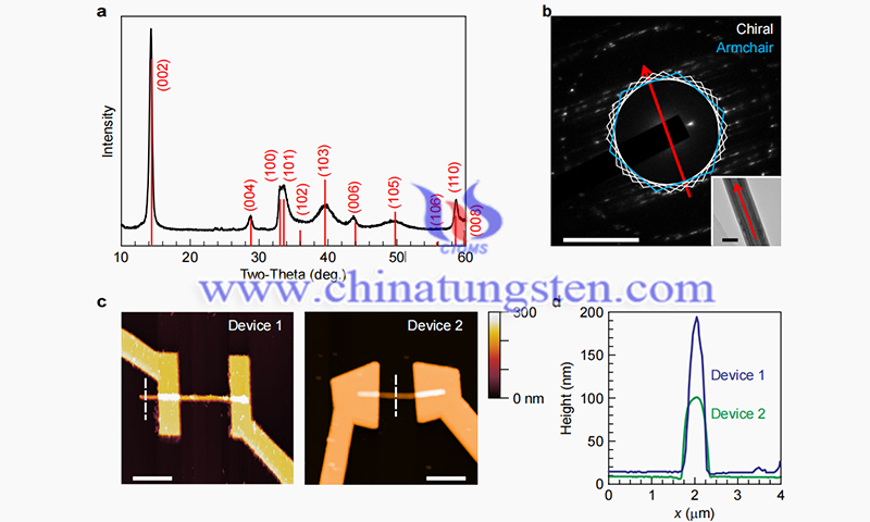 Characterization of WS2 nanotube devices image