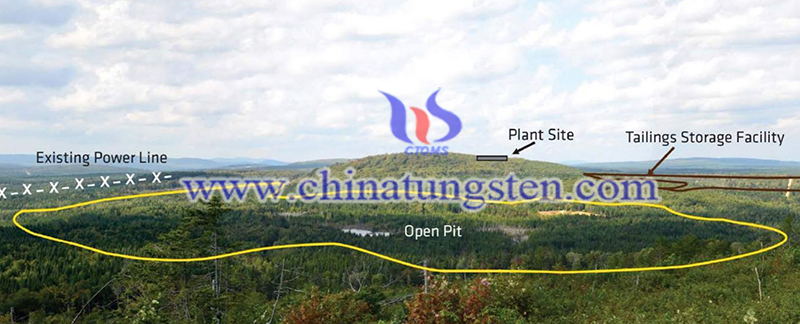 Proposed layout for the Sisson open pit and plant near Fredericton image