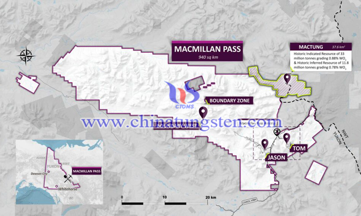 Mactung Tungsten地理位置圖片（圖源：FIREWEED）