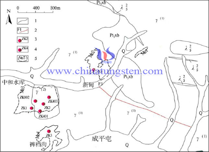 銅台鉬礦床4勘探綫剖面圖（圖源：吉林大學）