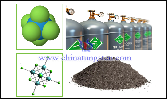 Microscopic and macroscopic comparison of tungsten diiodide and tungsten hexafluoride