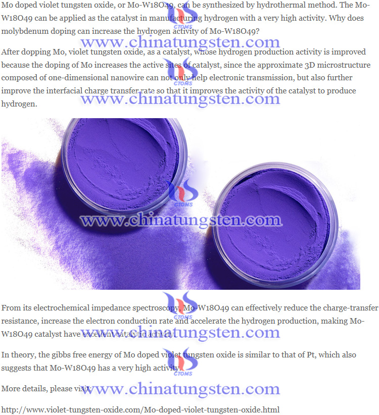 Mo doped violet tungsten oxide picture