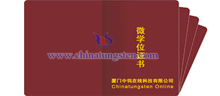 中钨在线微学位证书