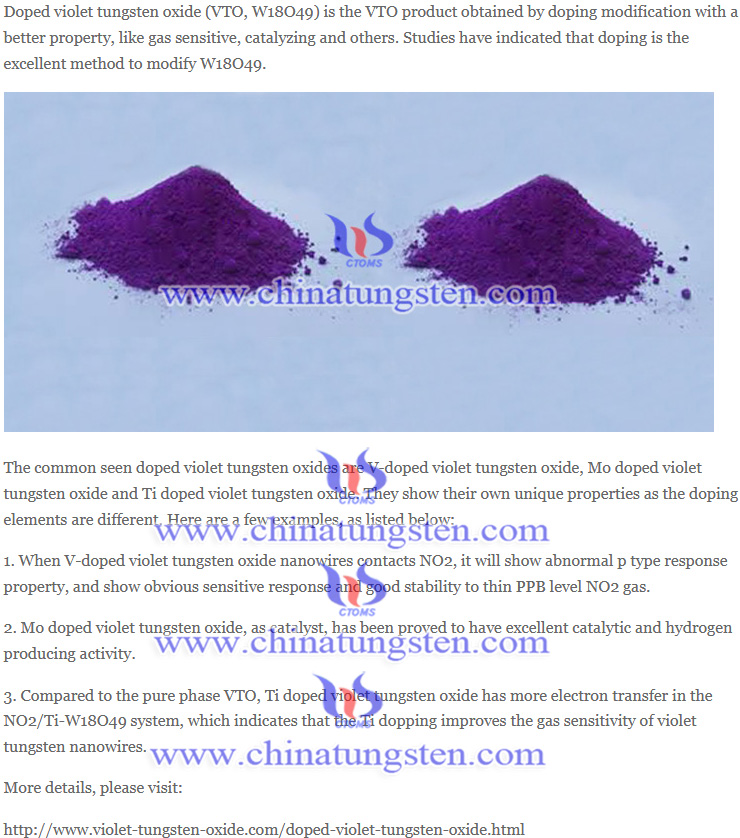 doped violet tungsten oxide picture