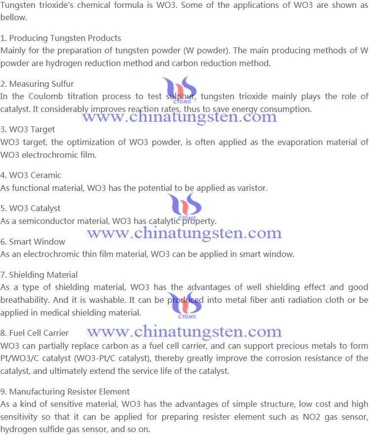  tungsten trioxide applications picture
